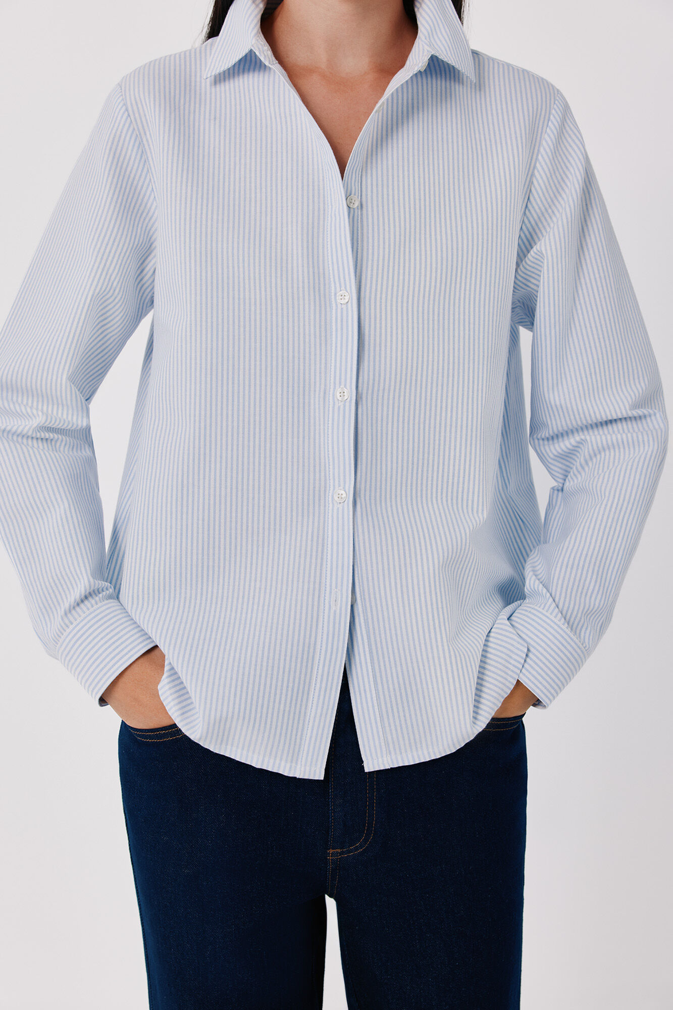 Cortefiel Camisa b&aacute;sica Oxford Estampado azul