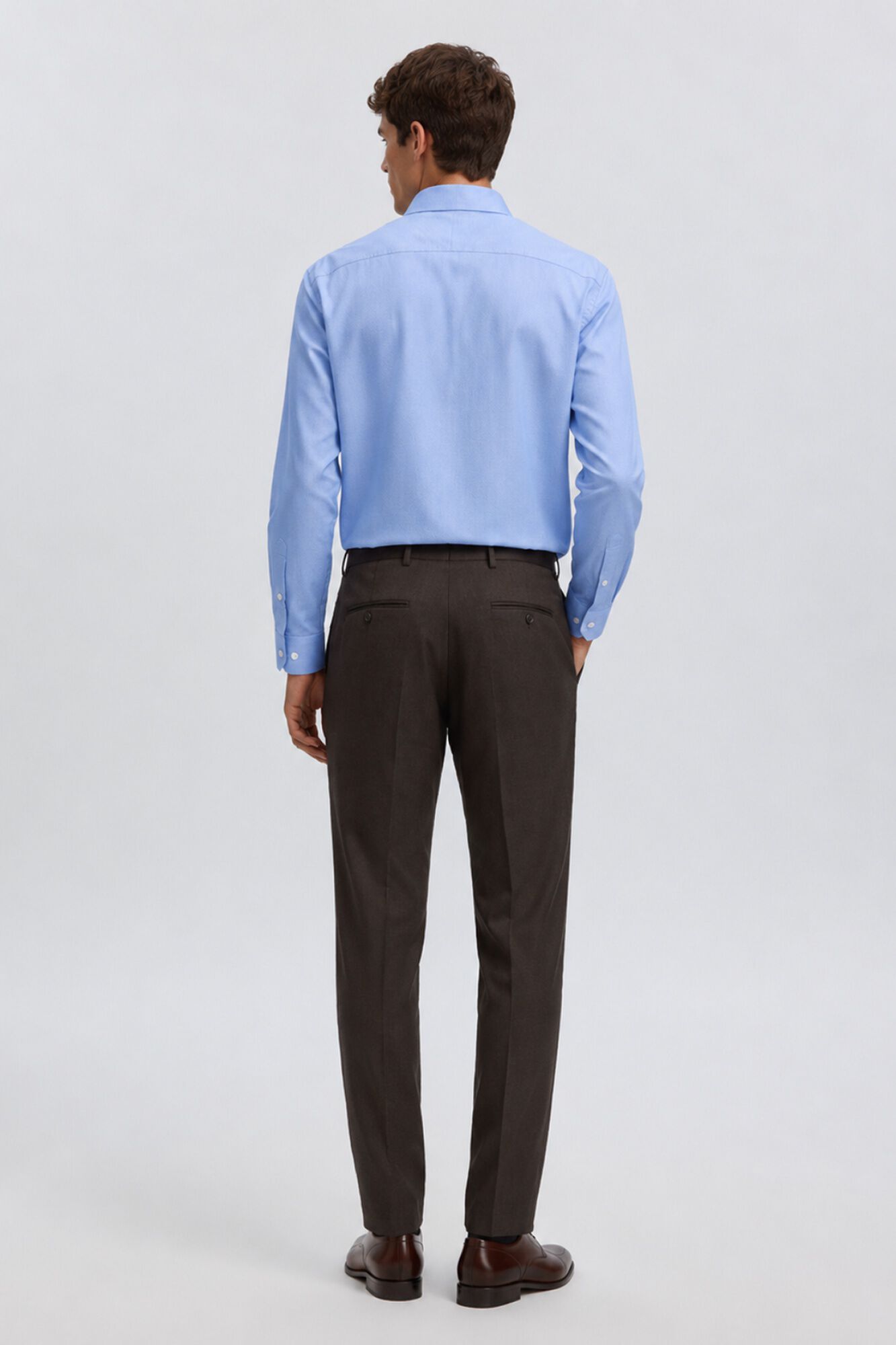 Selected Cal&ccedil;as de fato Slim Fit Castanho