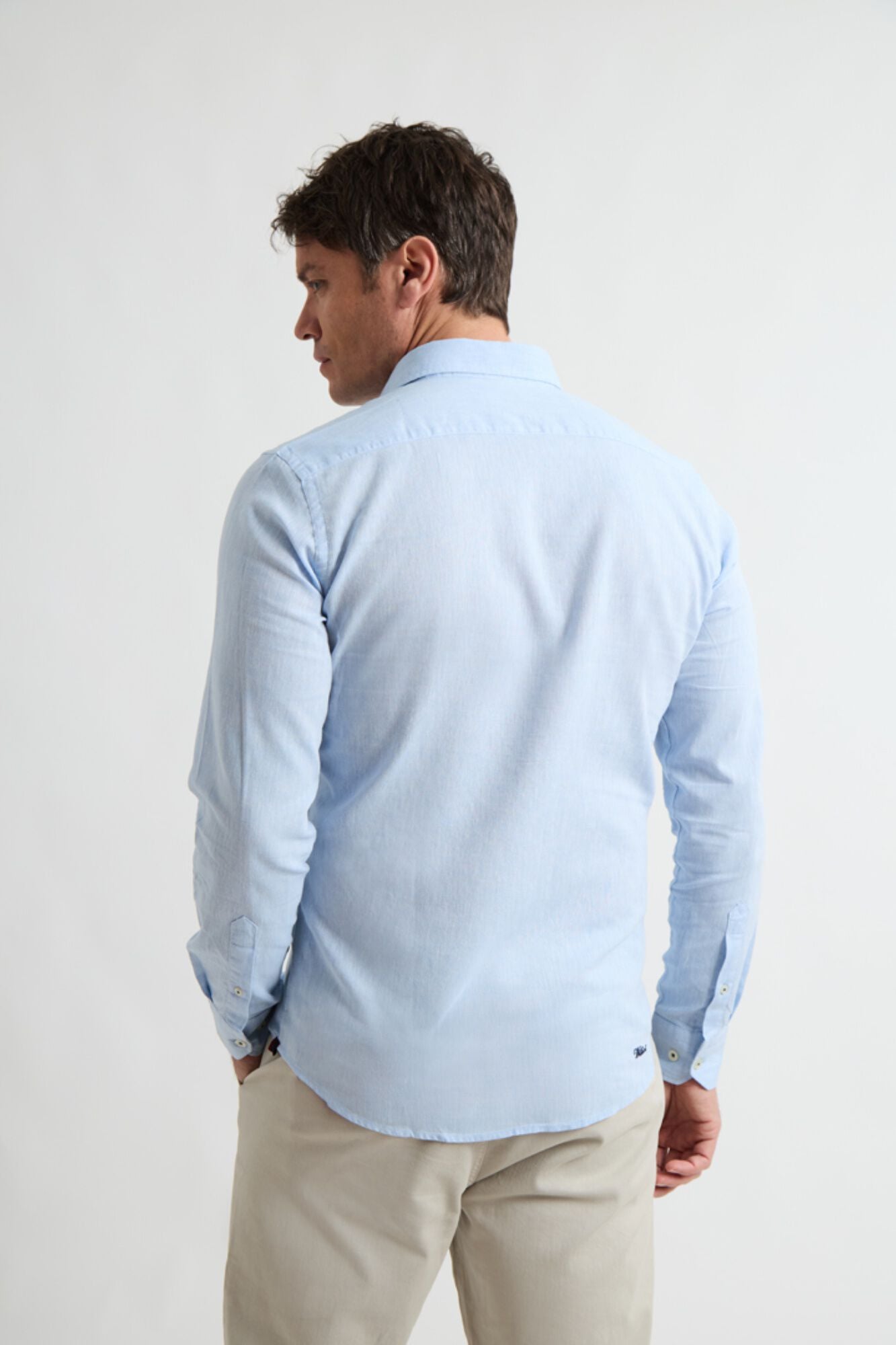Williot Camisa de linho mil riscas Azul
