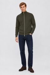 Selected 100% cotton cardigan Green