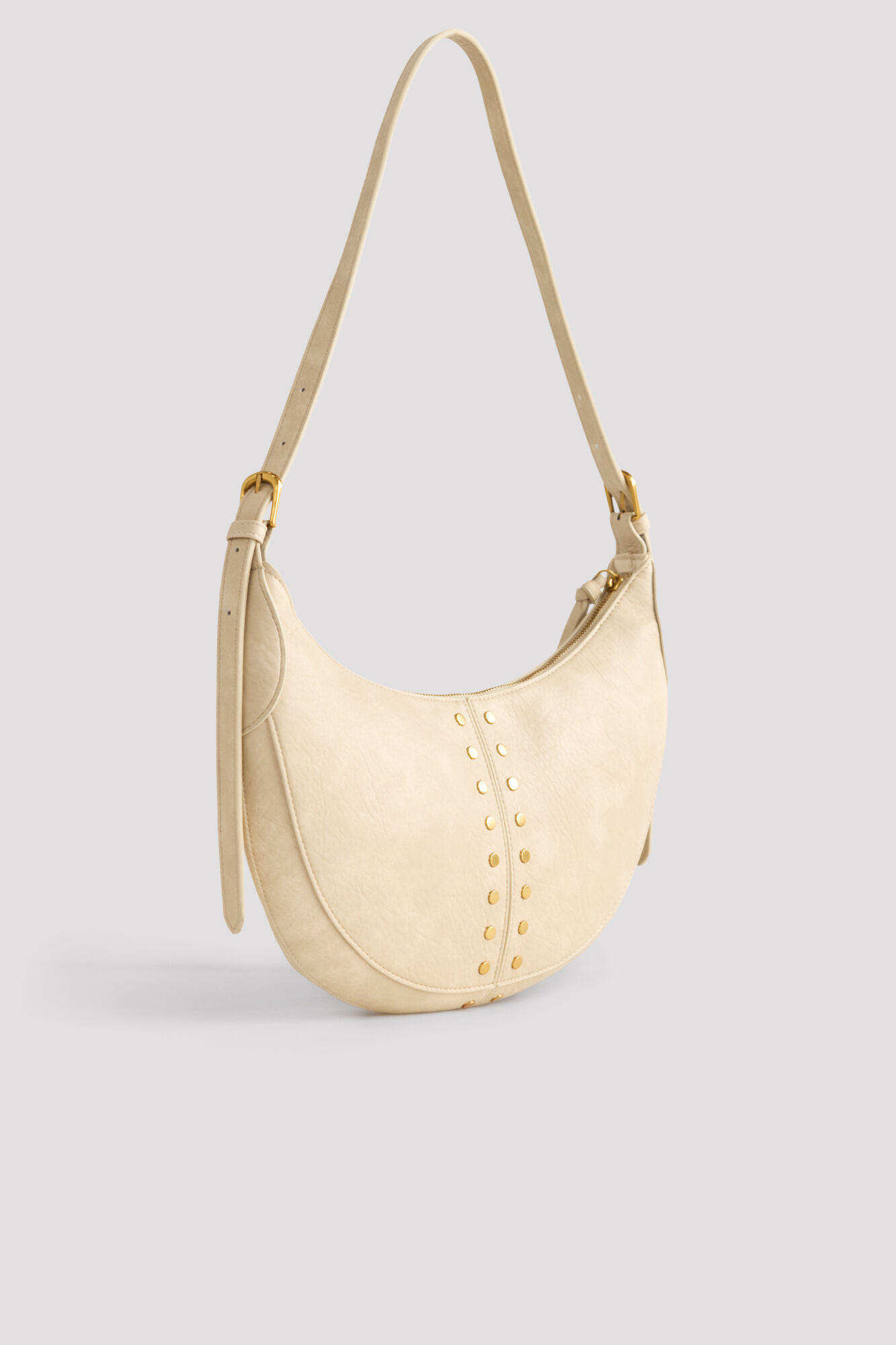 Cortefiel Crossbody bag with studs Ivory
