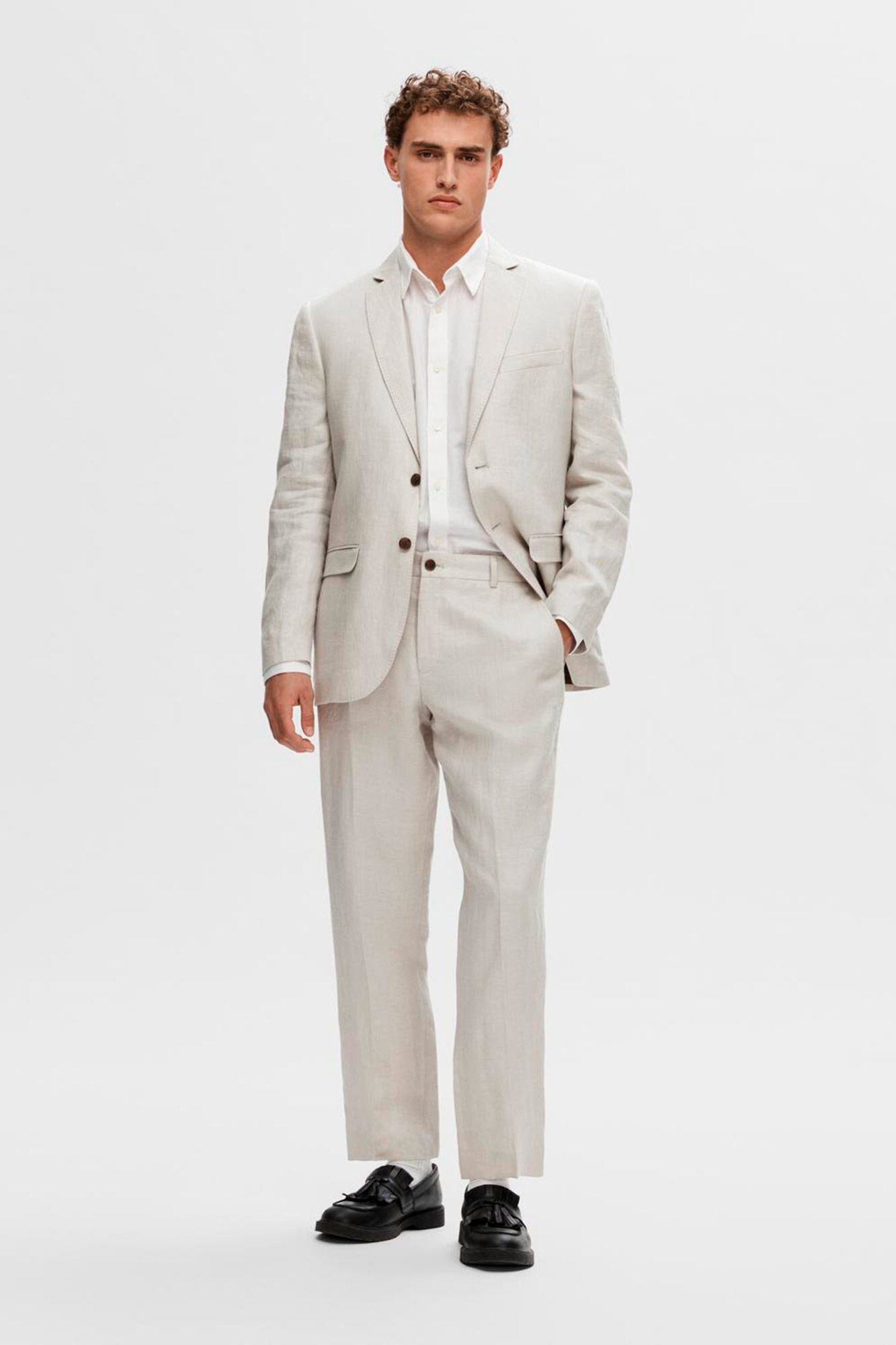 Selected Pantal&oacute;n de traje 100% lino.
