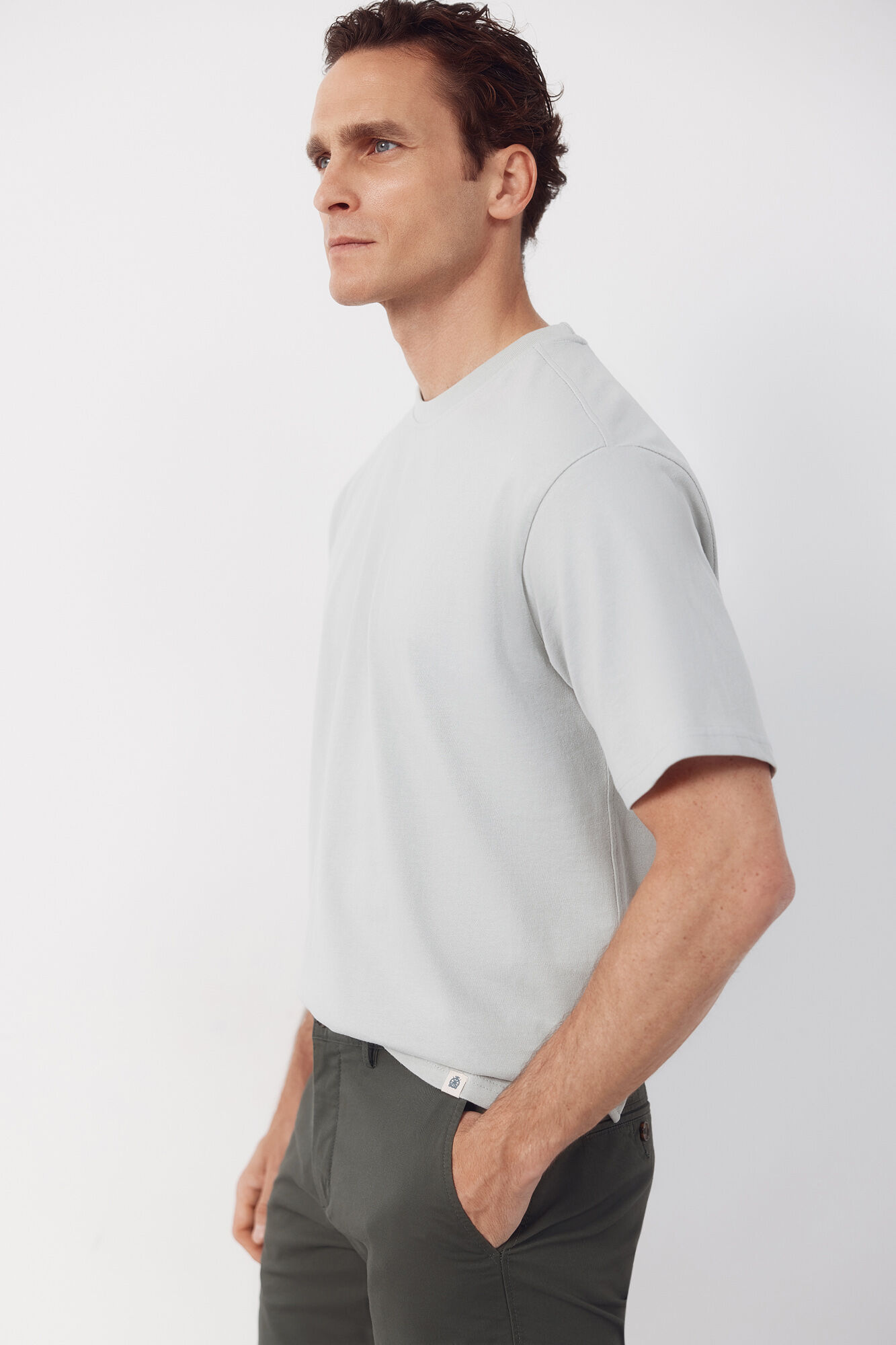 Cortefiel Plain T-shirt Grey