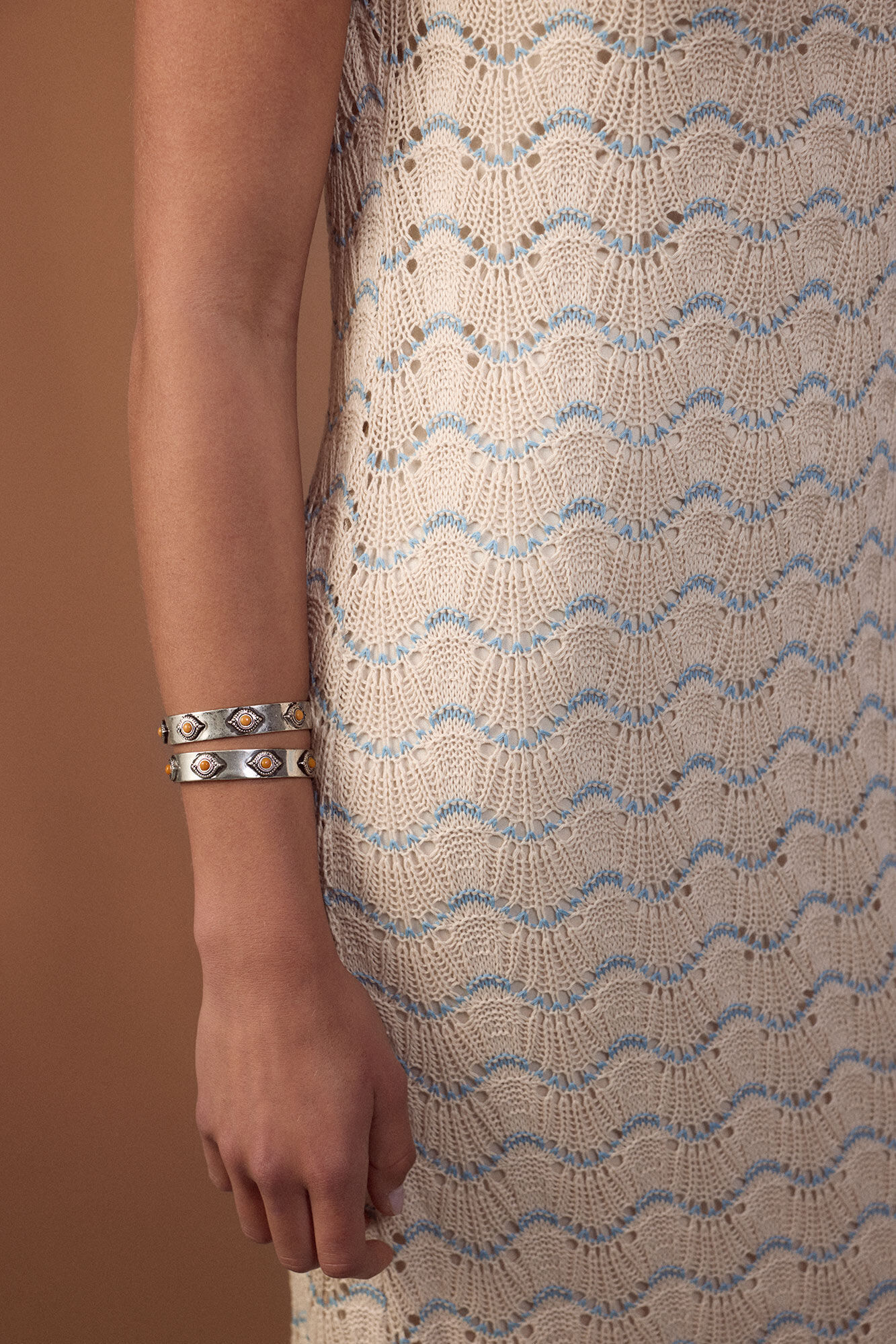 Slowlove Vestido b&aacute;sico em malha Azul