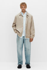 Selected Short jacket with neck made from recycled materials Beige
