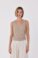 Cortefiel Top tirantes puntilla Beige