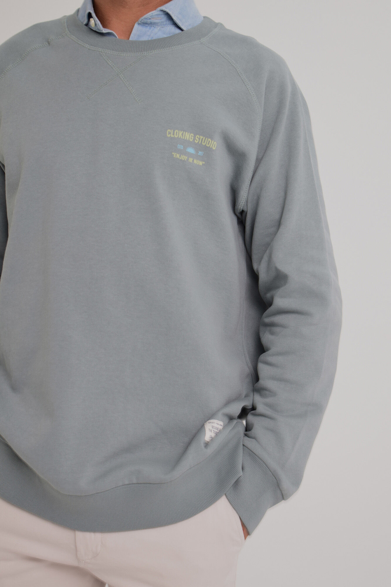 Cloking Aproveite o sweatshirt agora lavado Verde