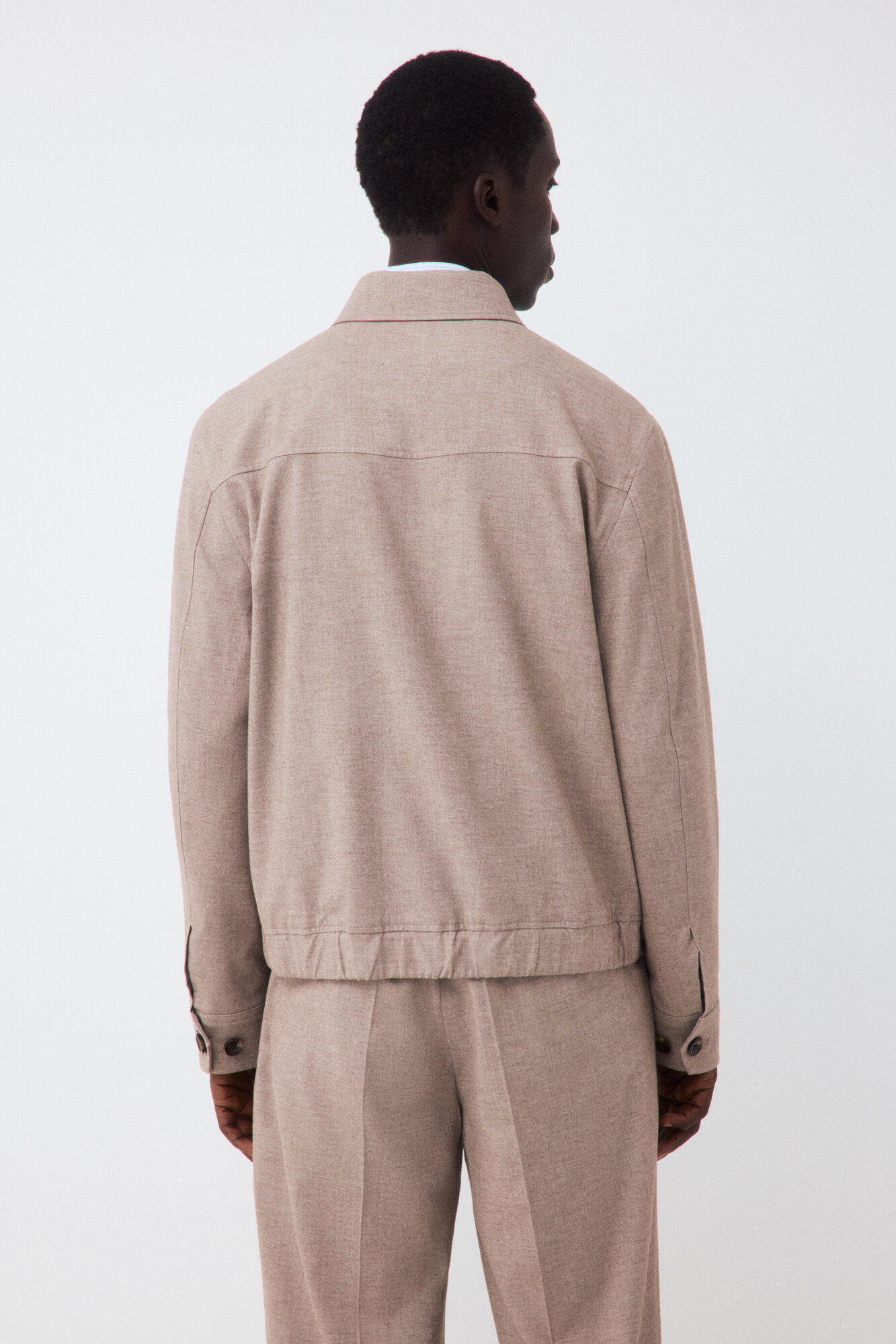 Cortefiel Cotton coordinated suit jacket Beige