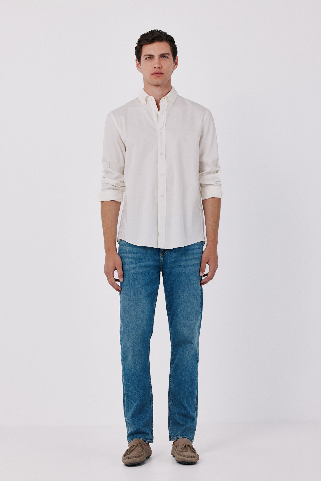 Cortefiel Plain light oxford shirt