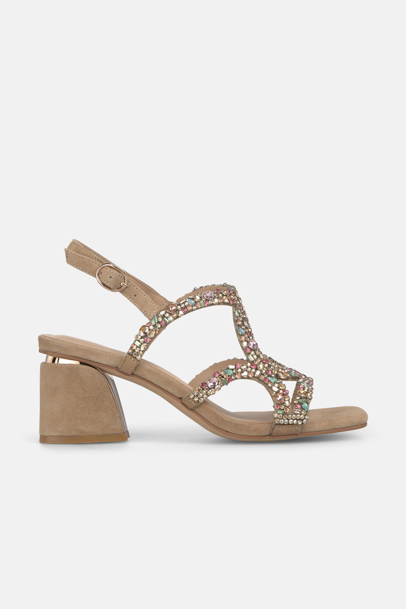 Alma en Pena Gemstones thin straps sandal Nude