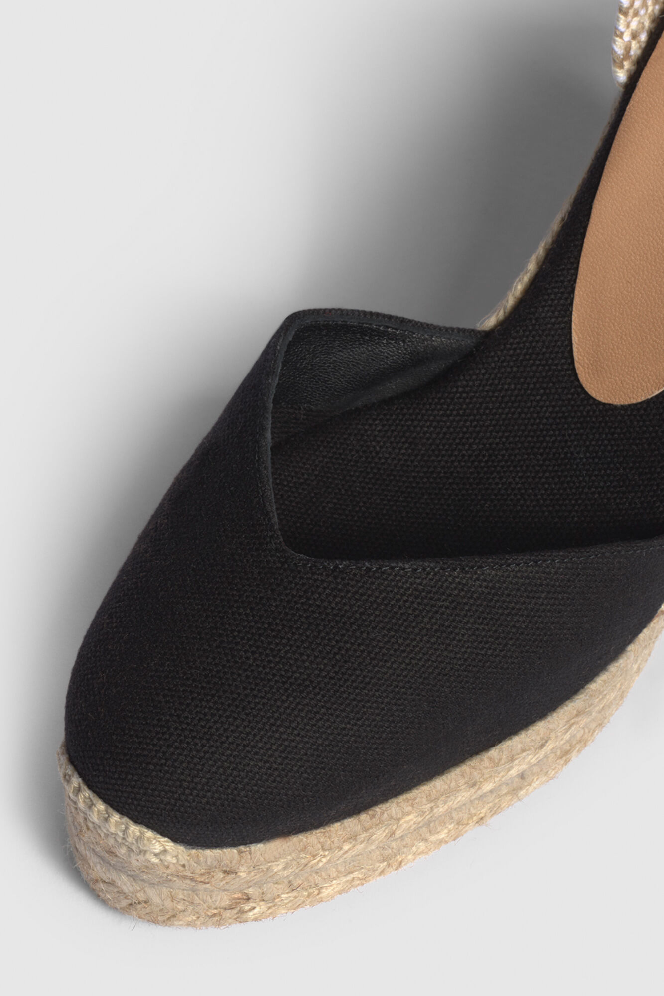 Casta&ntilde;er Chiara wedge espadrille made in canvas Black