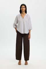 Selected Blusa manga 3/4 em linho Multicolorido
