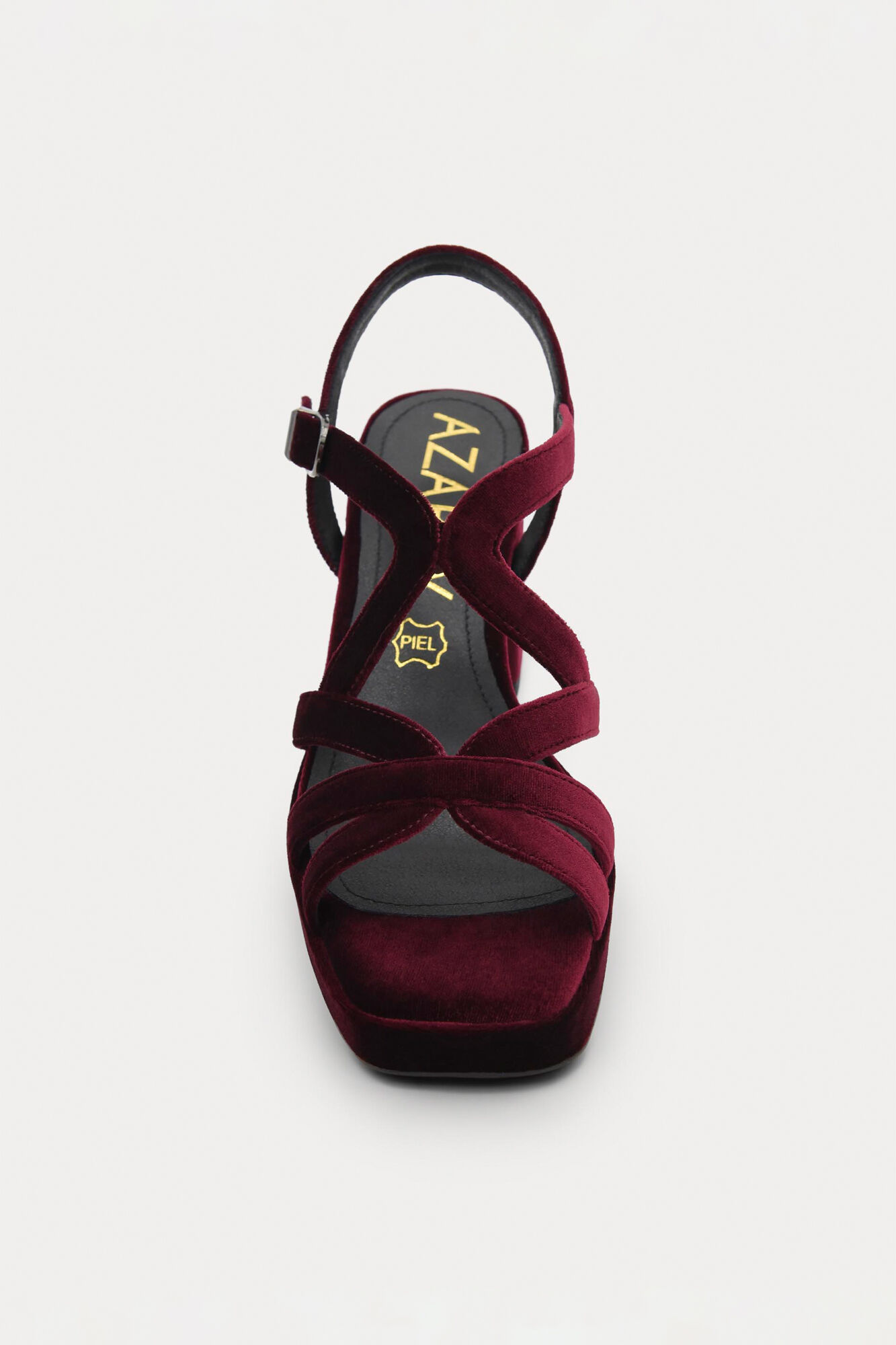 Azarey Velvet platform sandal Maroon