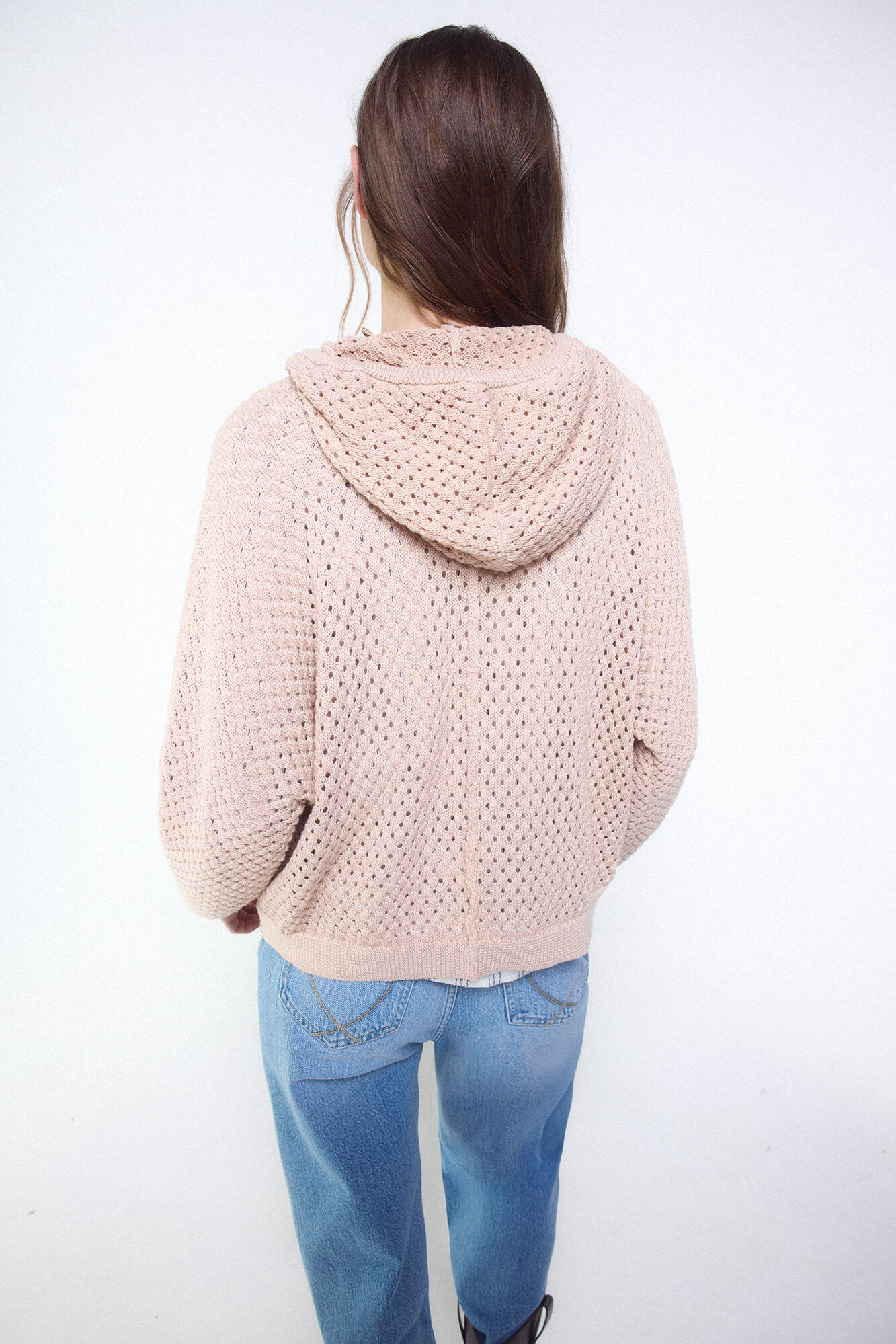 Slowlove Camisola de malha rendada com capuz