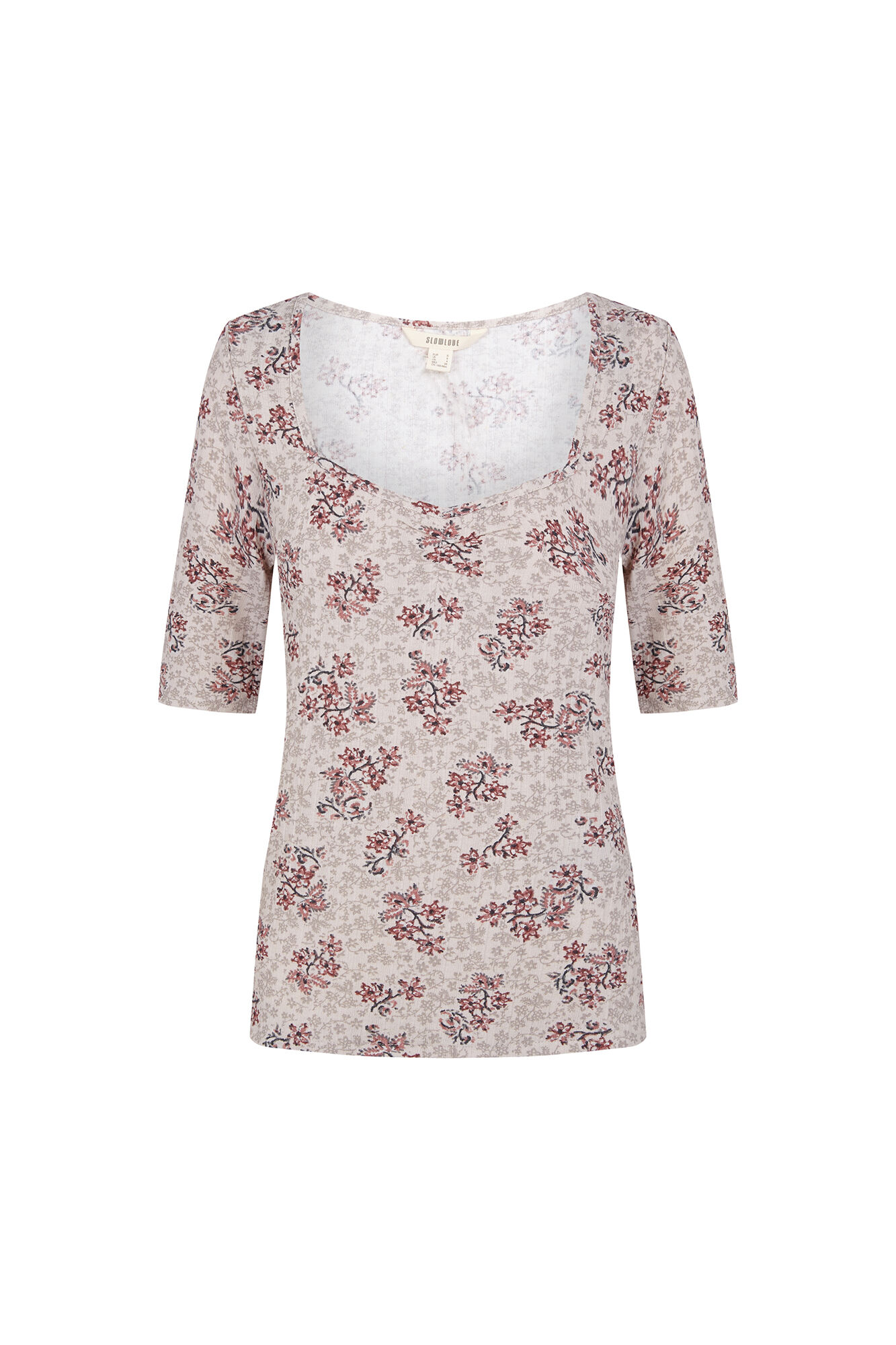 Slowlove Top com franzido no decote Multicolorido