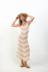 Slowlove Vestido punto bicolor Impress&atilde;o