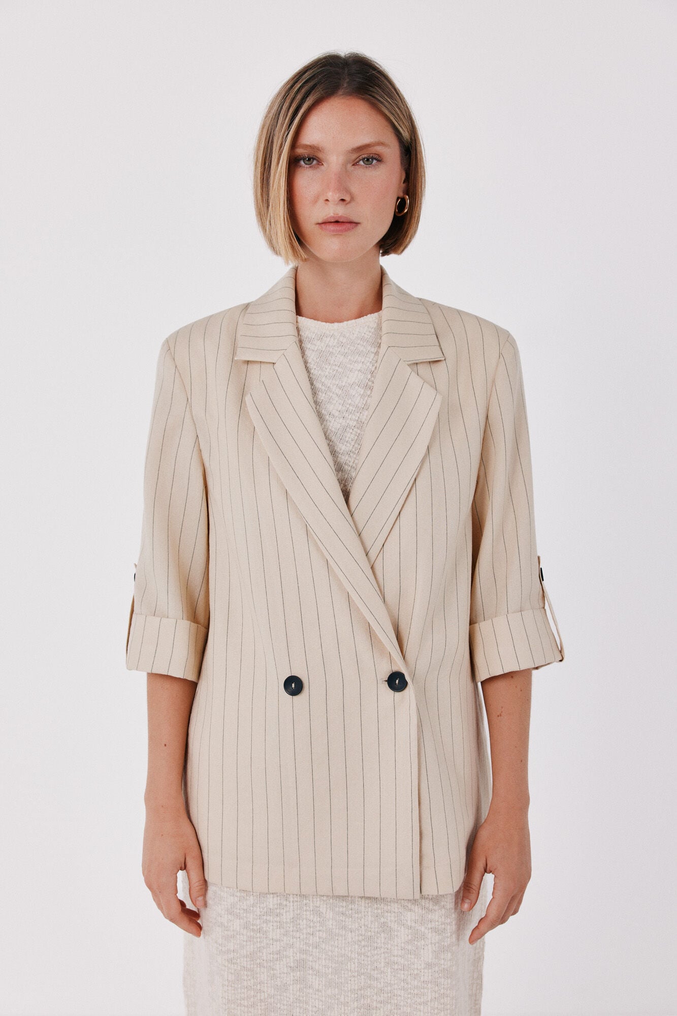 Cortefiel Blazer fluida para mulher Tostado