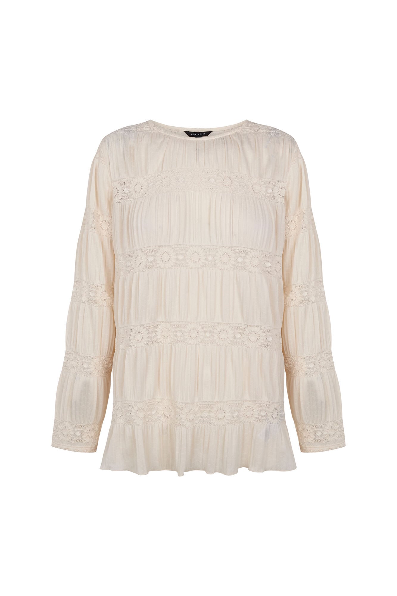 Cortefiel T-shirt fluida floral Ecru