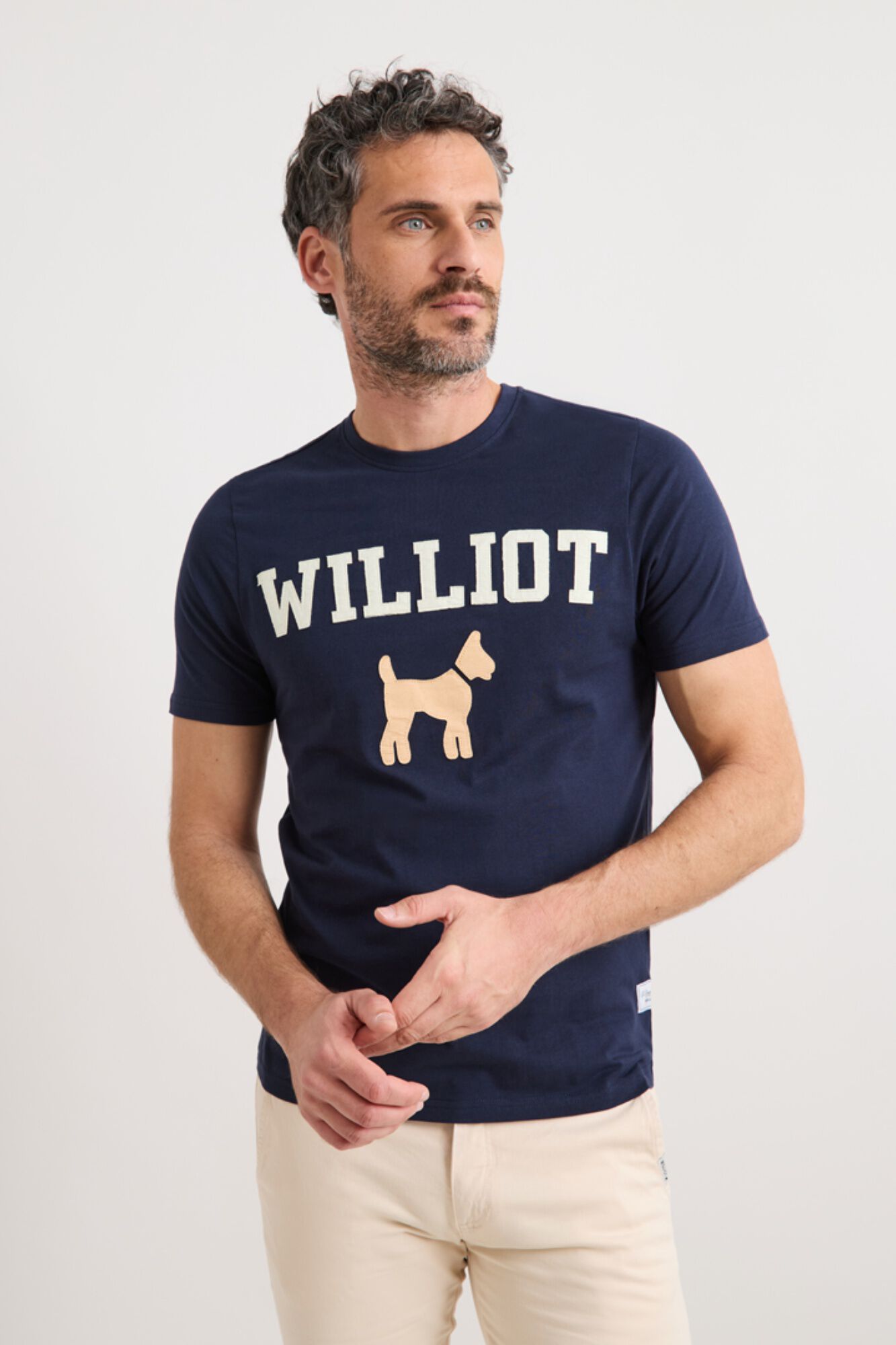 Williot Patch logo T-shirt Navy