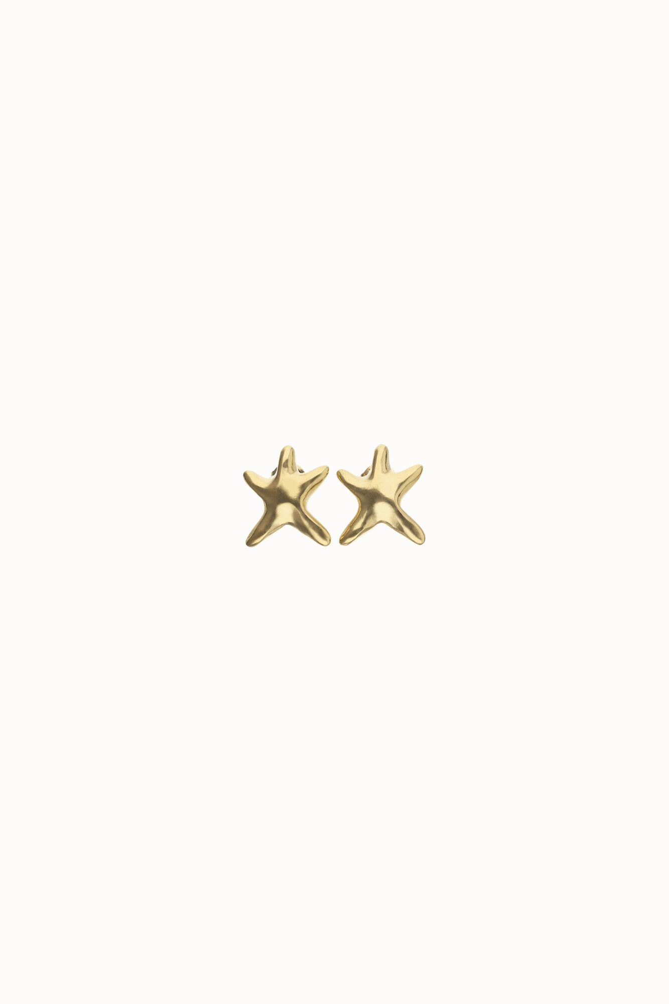 UNOde50 Pendiente estrella mar ba&ntilde;o oro