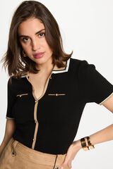 Morgan Camisola tipo polo manga curta Multicolorido