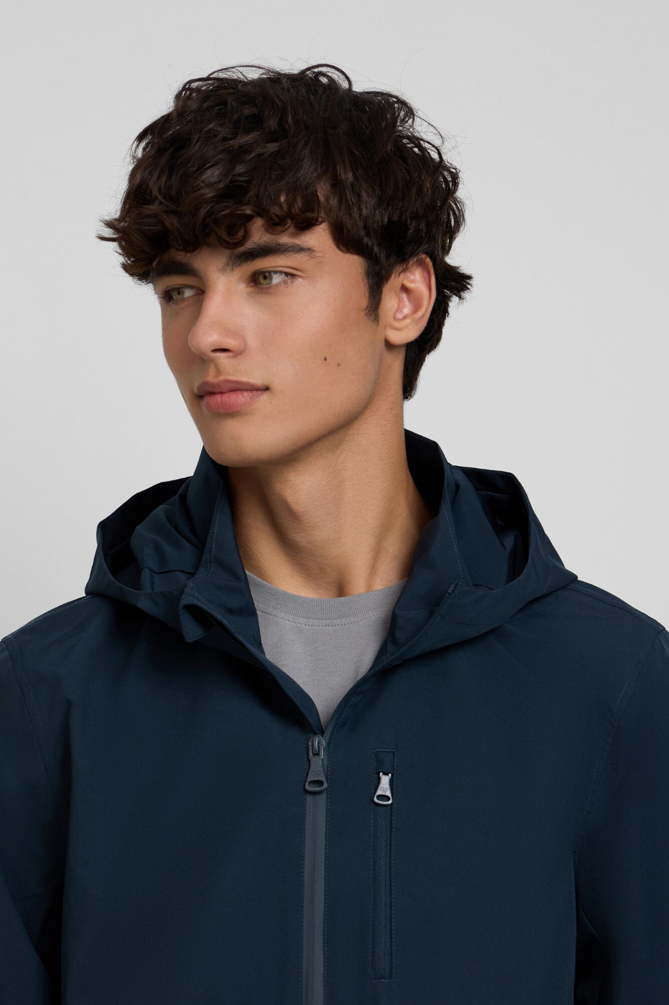 Silbon Casaco com capuz &agrave; prova de vento Azul