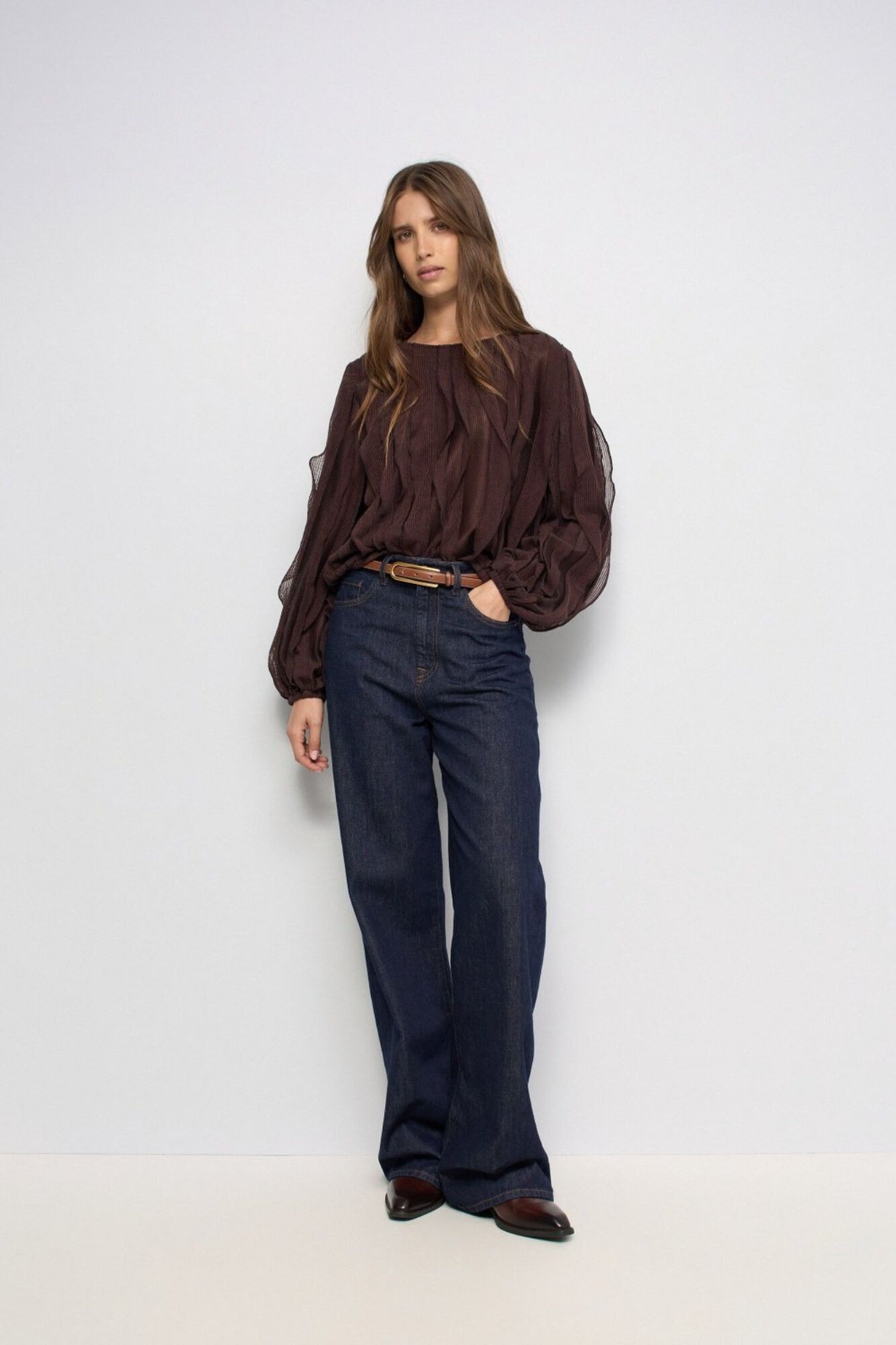 Salsa Jeans Camiseta manga larga volantes