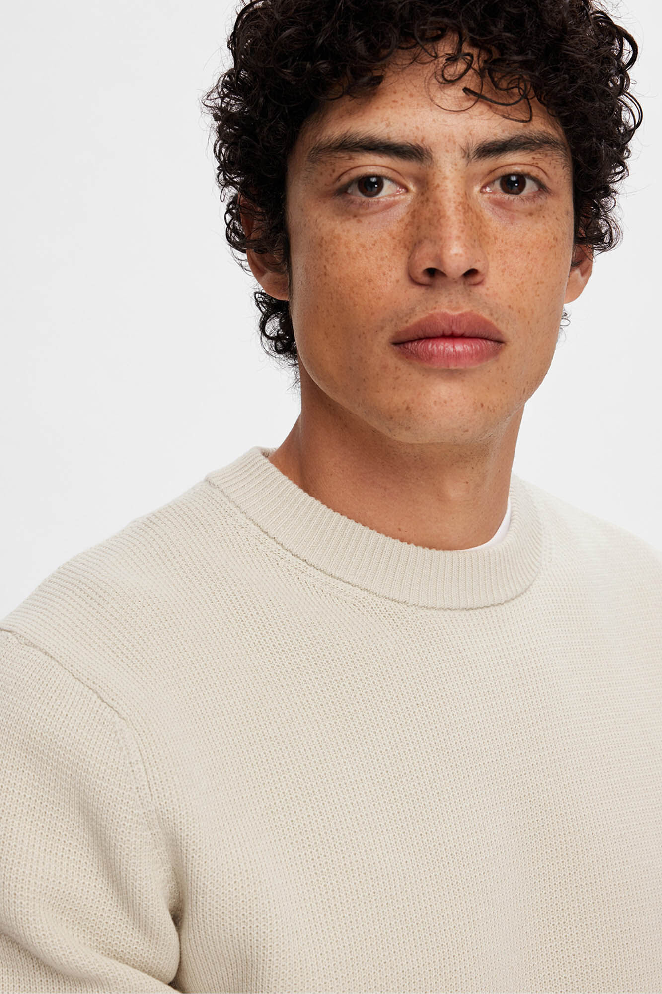 Selected Camisola em estrutura 100% algod&atilde;o org&acirc;nico