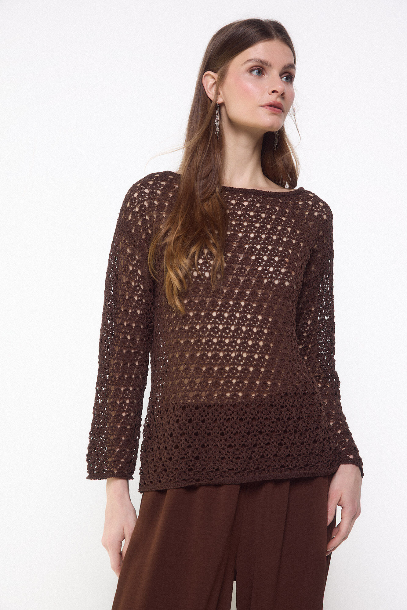 Slowlove Openwork knit jumper Dark brown