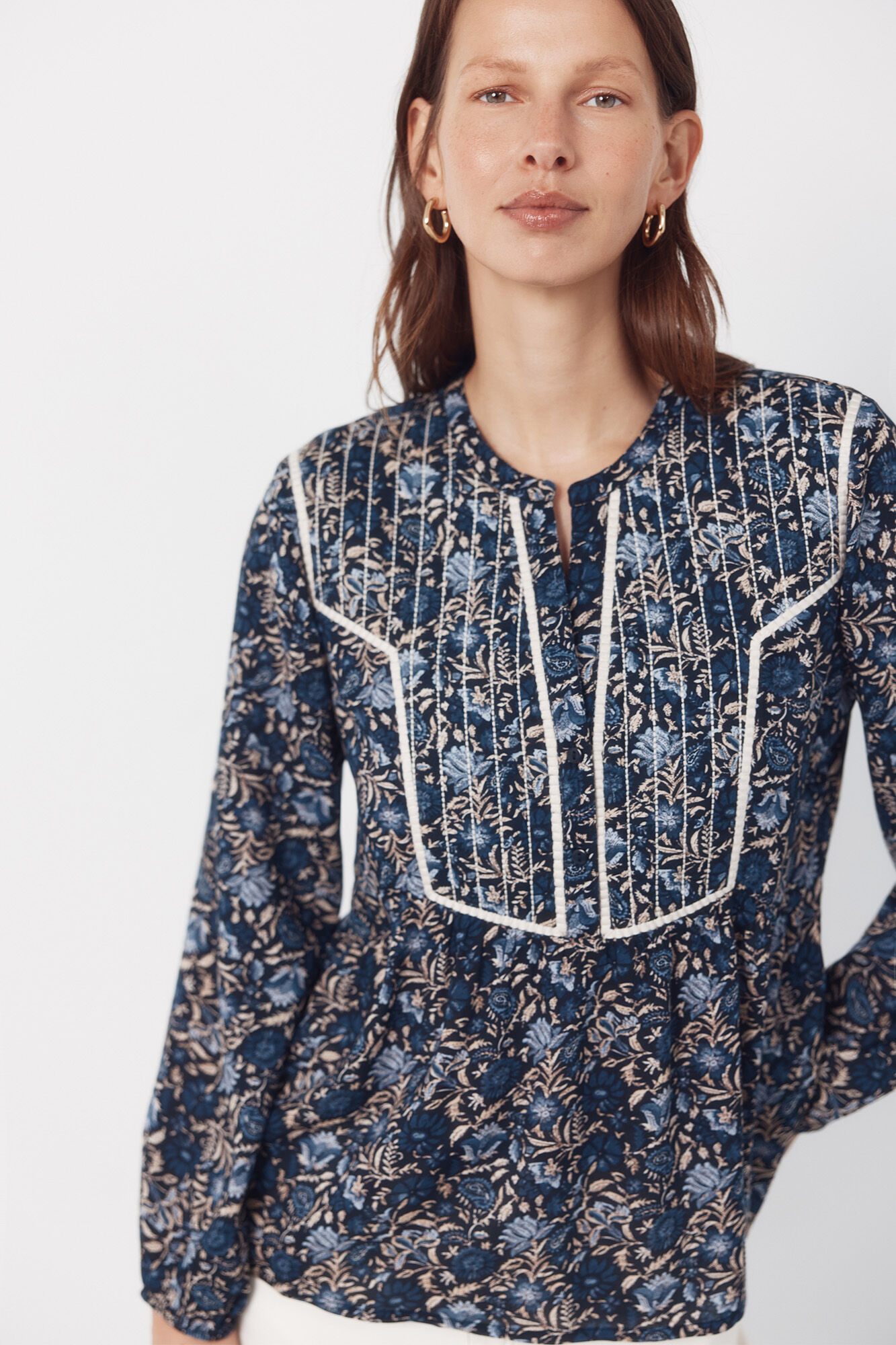 Cortefiel Blusa mandarim acolchoada Azul