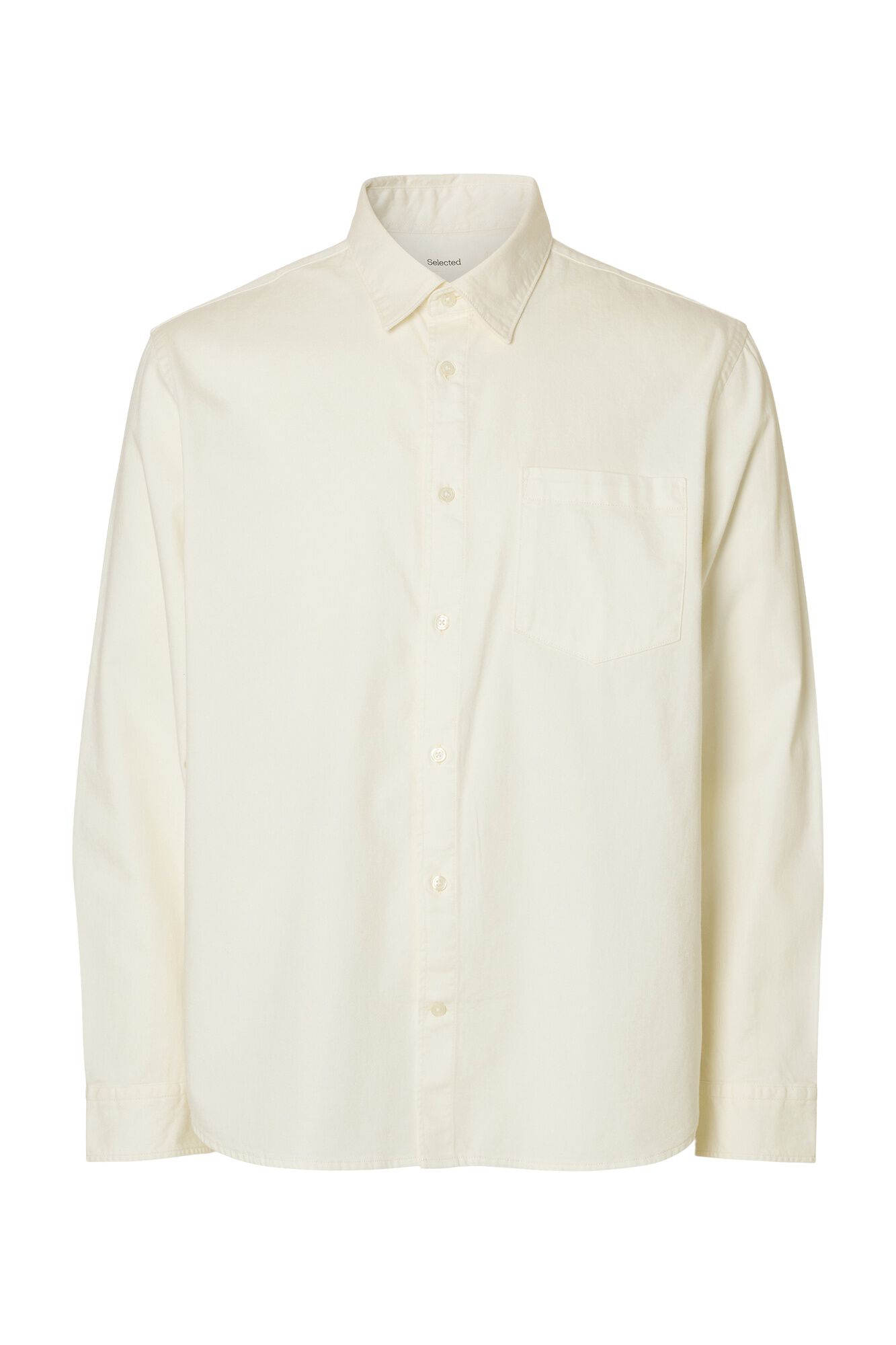 Selected Camisa de ganga leve 100% algod&atilde;o org&acirc;nico Ecru