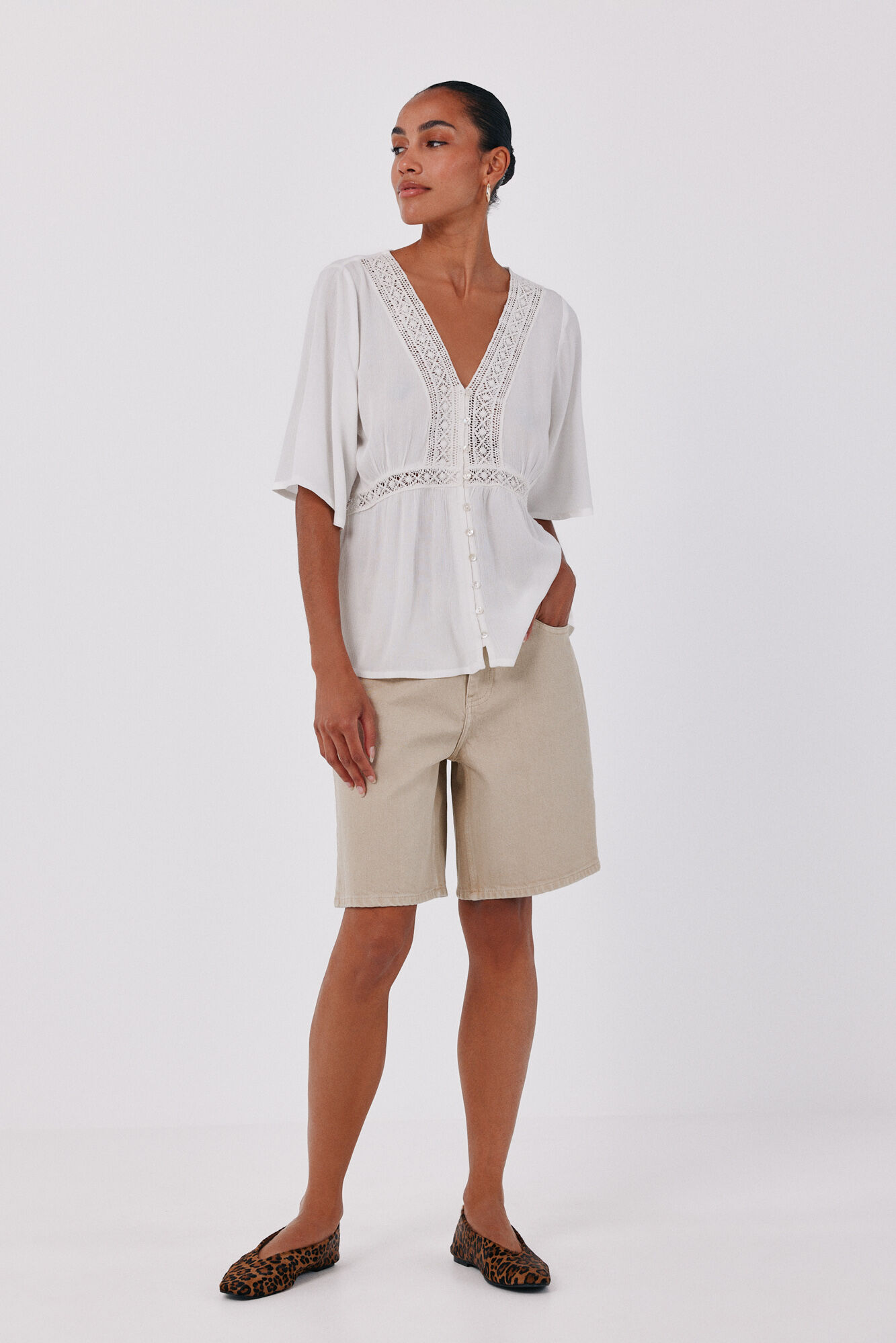 Cortefiel Lace blouse White
