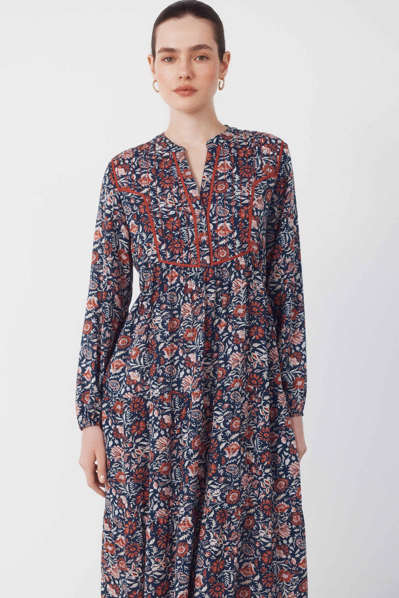Cortefiel Vestido fluido estampado Multicolorido
