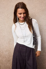 Slowlove Linen-look basic top Ivory