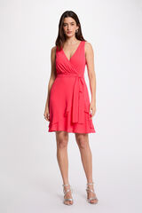 Morgan Wrap short dress Coral