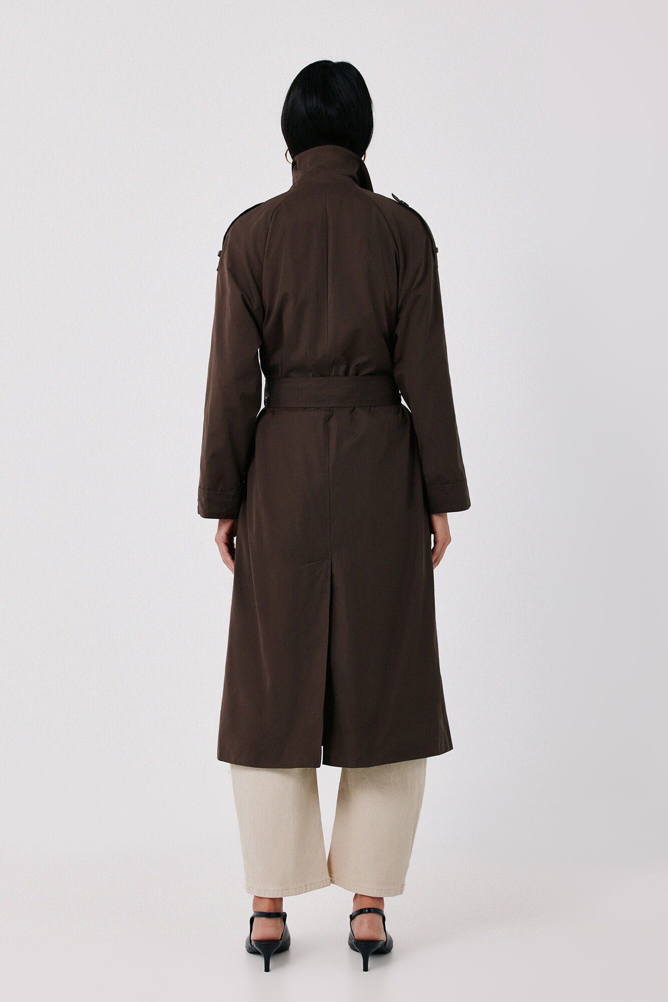 Cortefiel Long trench Dark brown