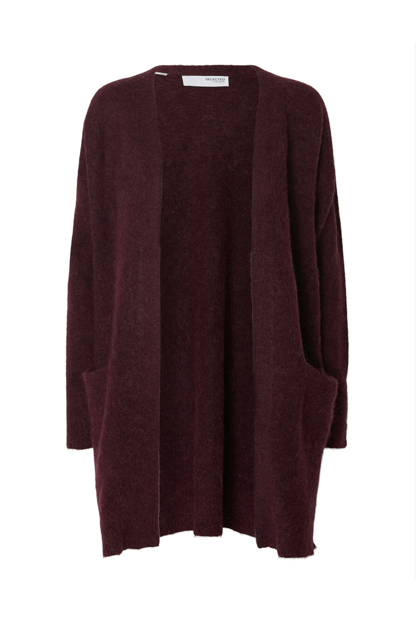 Selected Casaco de malha comprido em l&atilde; e alpaca Roxo