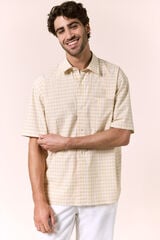 OOTO Plaid poplin shirt Gold