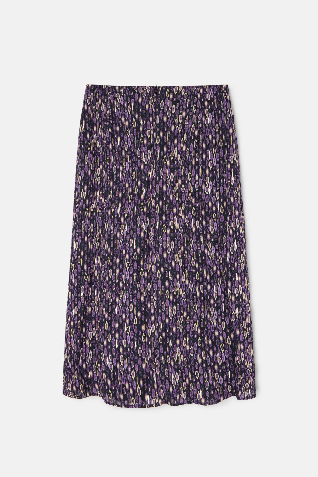Silbon Ikat print midi skirt with slit Purple