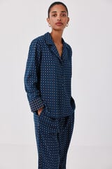 Cortefiel Printed pyjama shirt Printed blue