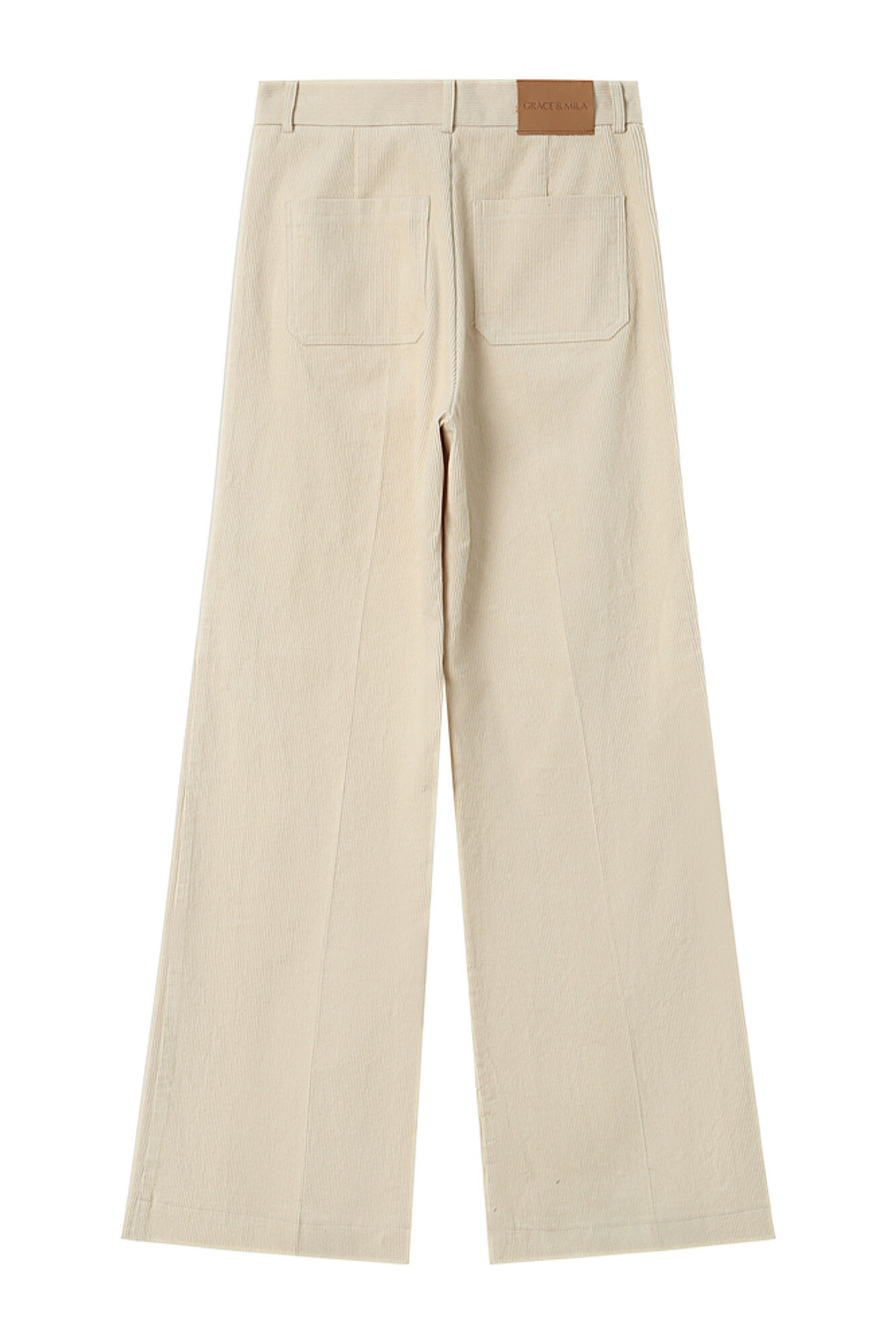 Grace & Mila Cal&ccedil;a de veludo cotel&ecirc; com bolsos frontais Branco