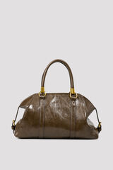 Cortefiel Trapezoid handbag Dark brown
