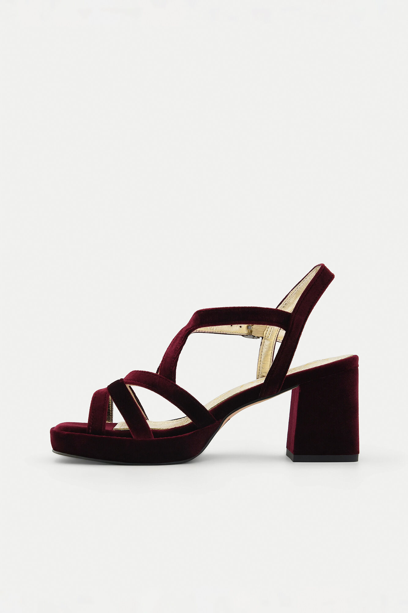 Azarey Velvet platform sandal Maroon