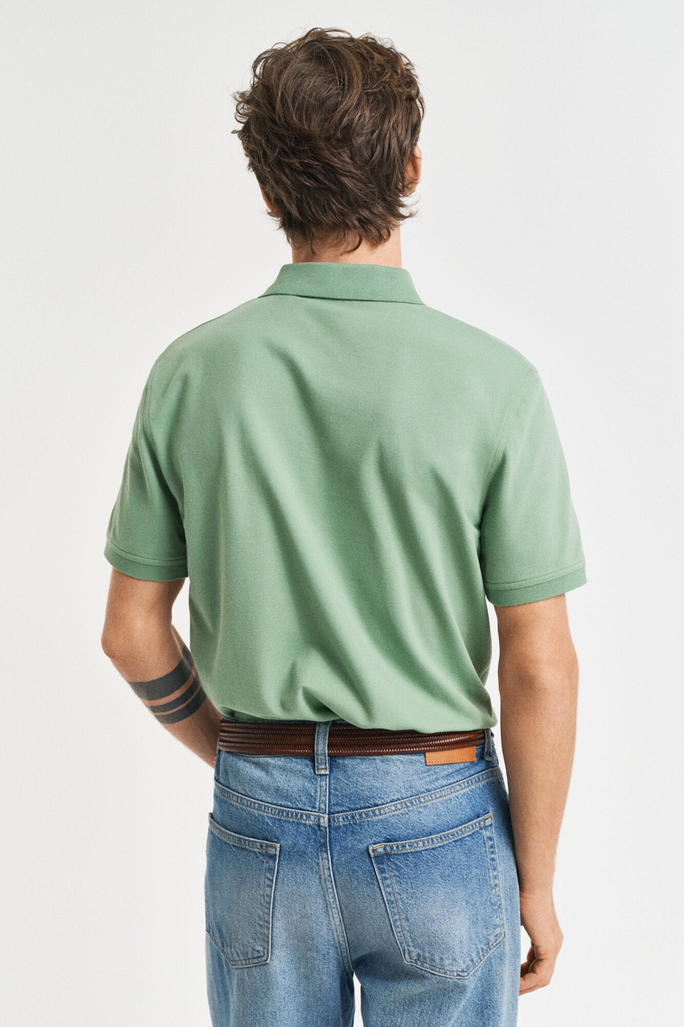 Gant Contrast piqu&eacute; polo Kaki