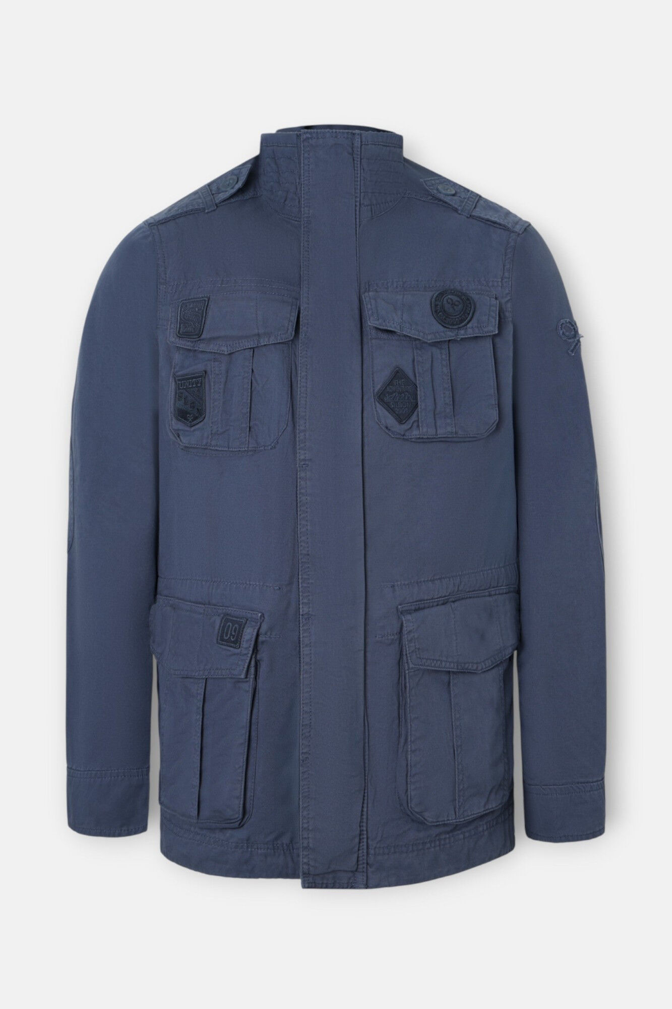 Silbon Parka com aplica&ccedil;&otilde;es Azul