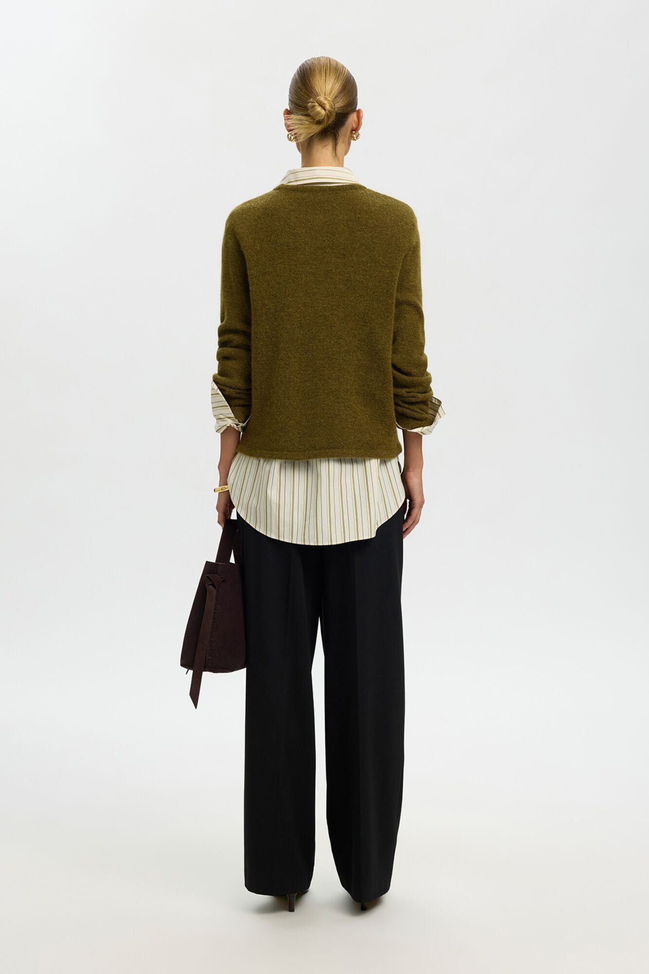 Selected Wool and alpaca jumper Green