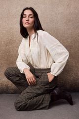 Slowlove Plaid trousers Printed grey