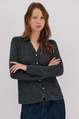 Cortefiel Camisa punto el&aacute;stico Gris oscuro