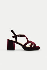 Azarey Velvet platform sandal Maroon