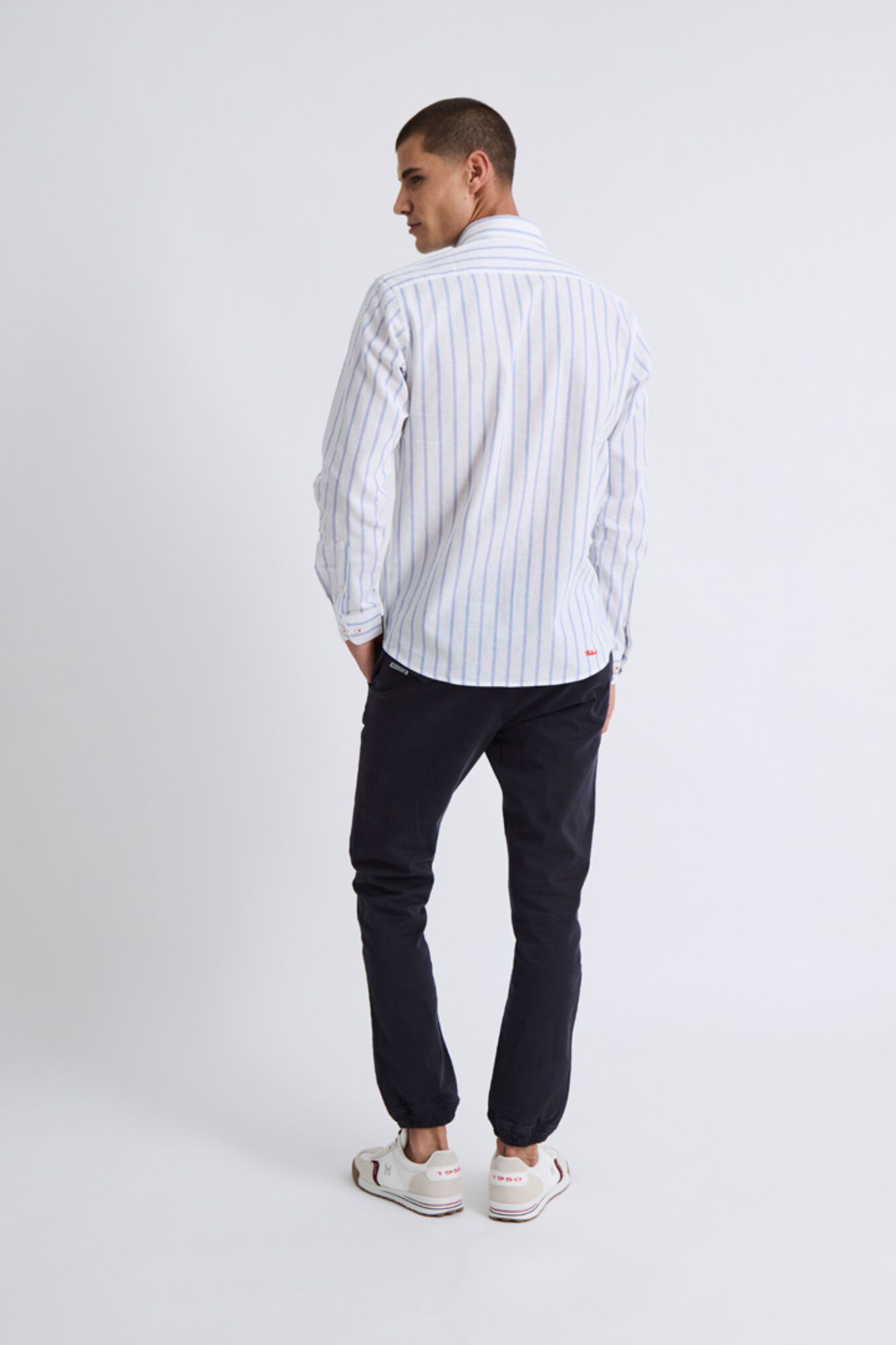 Williot Camisa de linho com riscas n&aacute;uticas